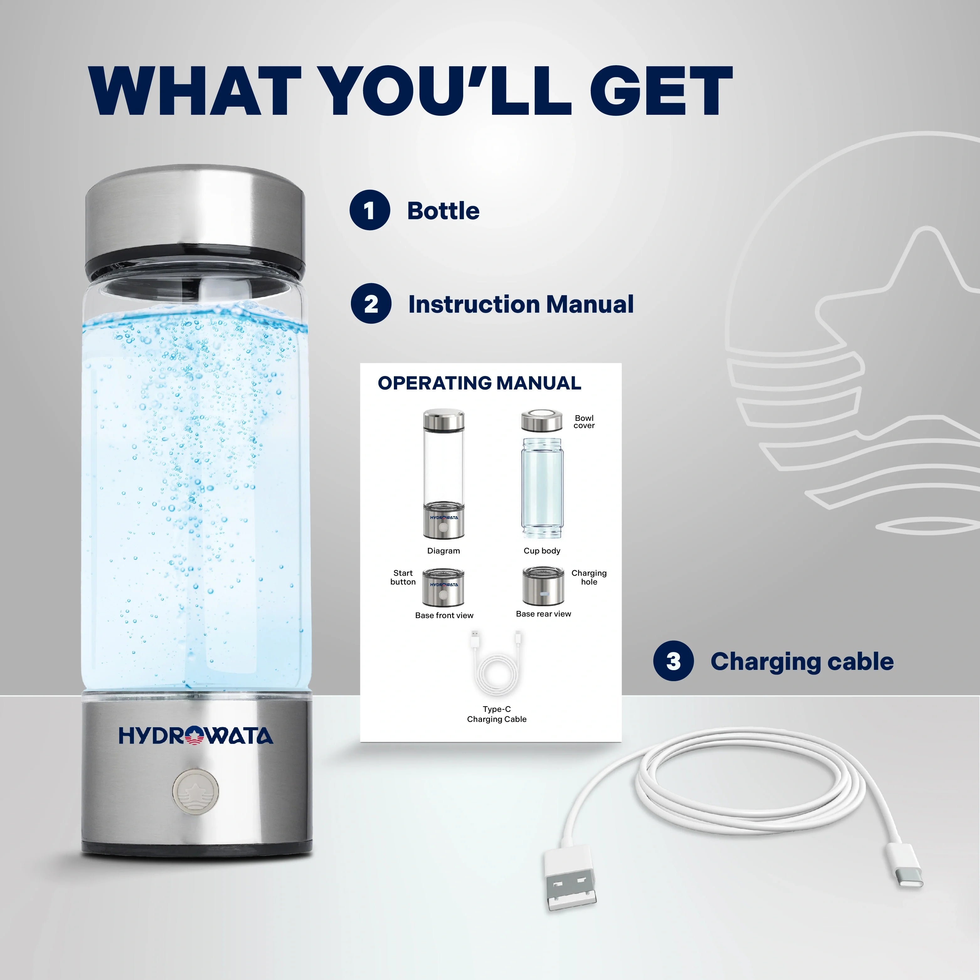 WellNest HydroWata™ Hydrogen Water Bottle – Recovery Hydration Series