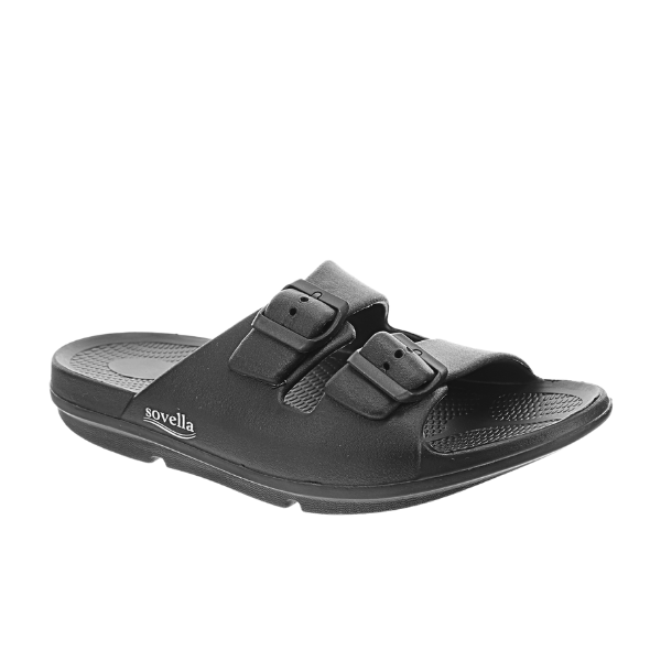 Sovella Active Comfort Sandals Men's Buckle Slide Black