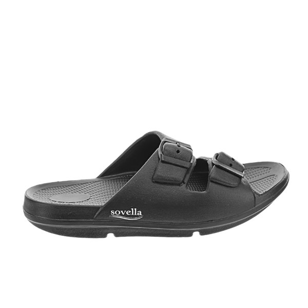 Sovella Active Comfort Sandals Men's Buckle Slide Black