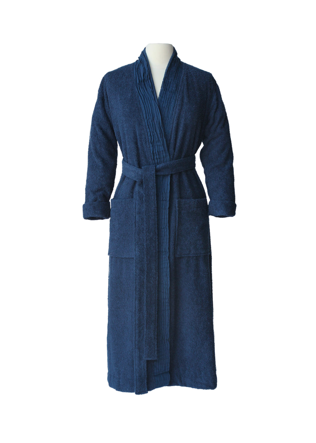 WellNest Pleated Turkish Cotton Bathrobe – Handwoven Comfort