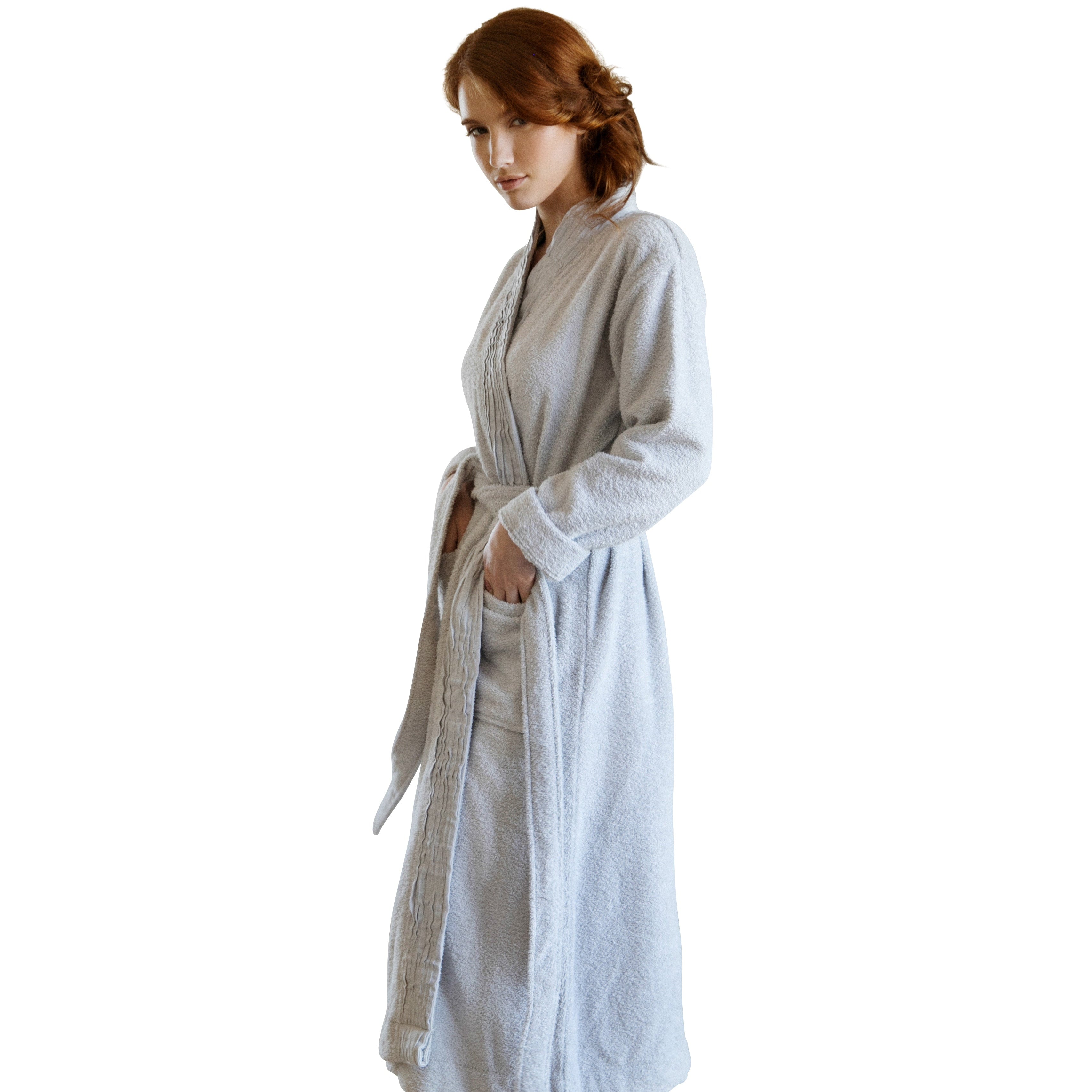 WellNest Pleated Turkish Cotton Bathrobe – Handwoven Comfort