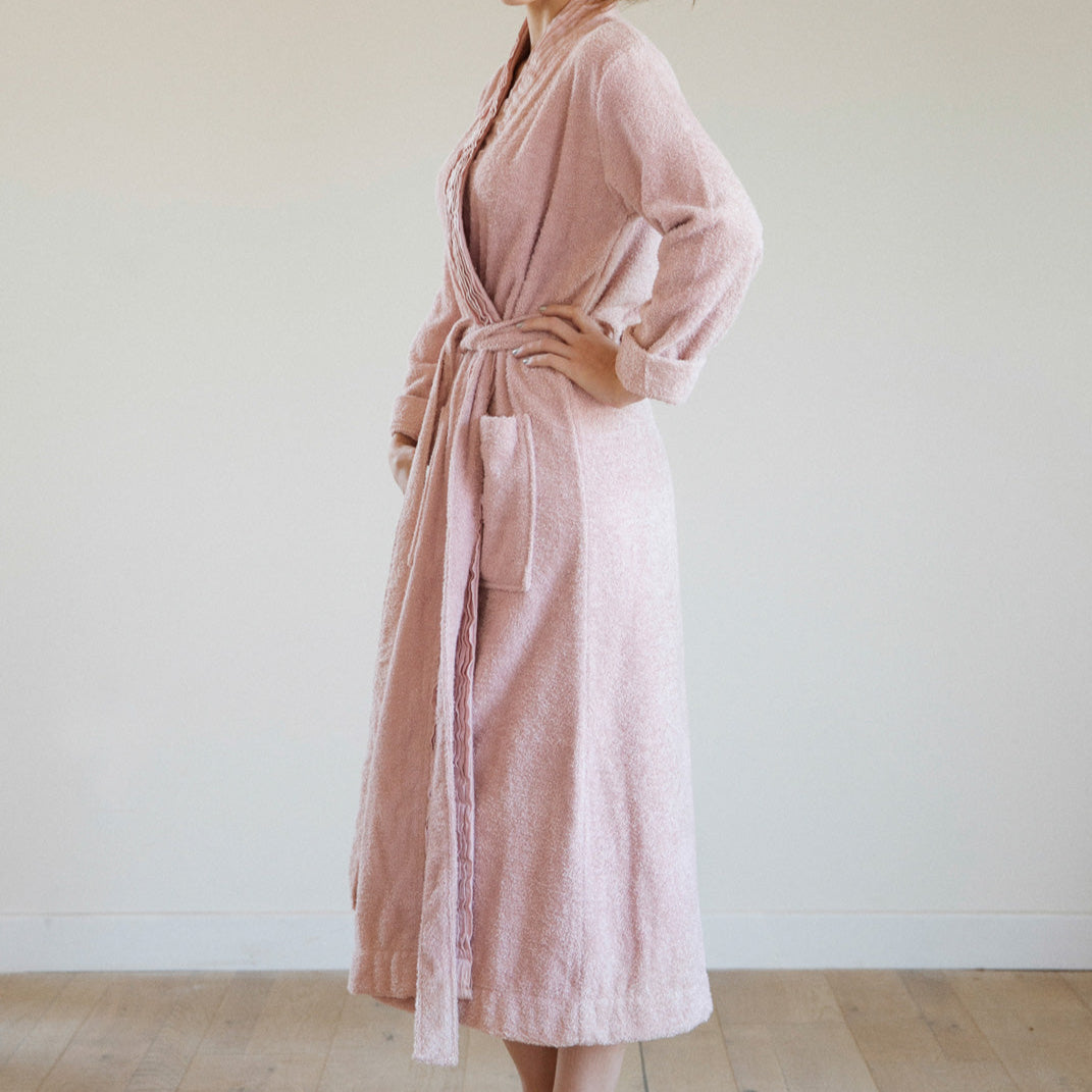 WellNest Pleated Turkish Cotton Bathrobe – Handwoven Comfort