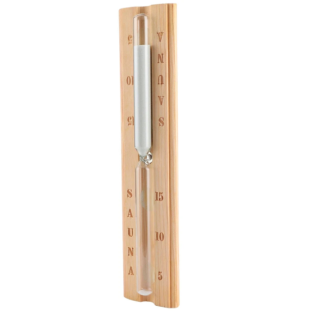 Hourglass Clock Wooden Hourglass Wooden Sauna Timer 15-Minute Sand Timer Countdown Timer Accessory for Sauna & Spa Rooms