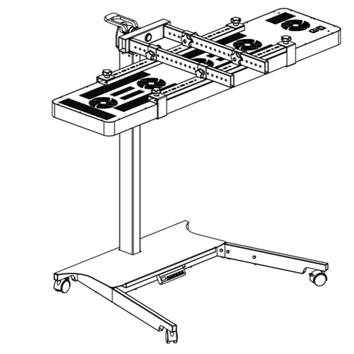 EXESAS Horizontal/Vertical Stand | Powered Automatic Rolling Red Light Therapy Panels, Auto Height Adjustment, (Panel Sold Separately)
