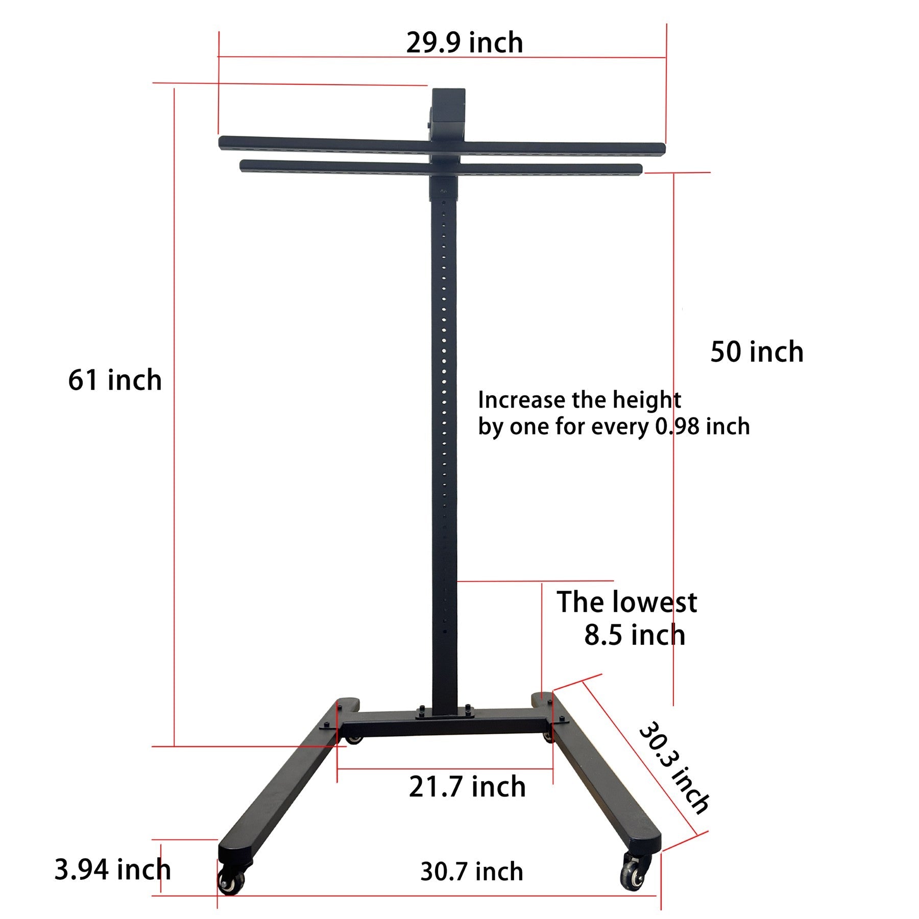 EXESAS Horizontal Rolling Stand | Red Light Therapy Panels, Compatible only with EXESAS Panels. (Stand Only, Panel Sold Separately)