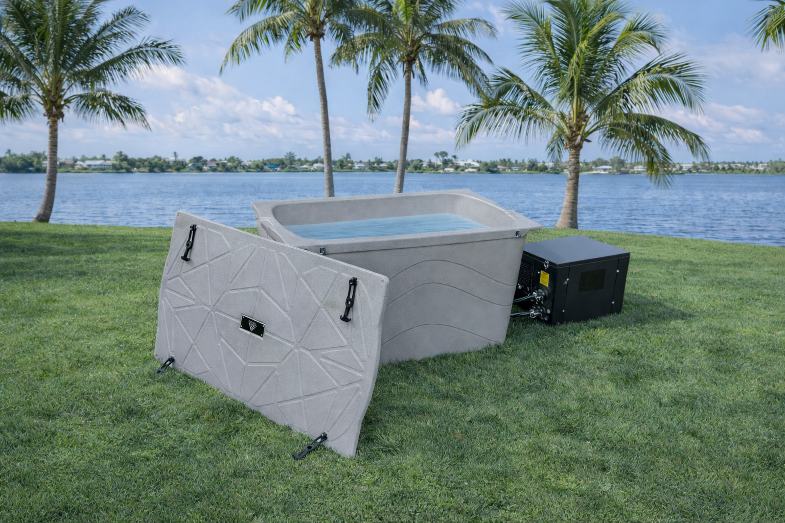 Frozin Complete Cold Plunge System - Grey Granite