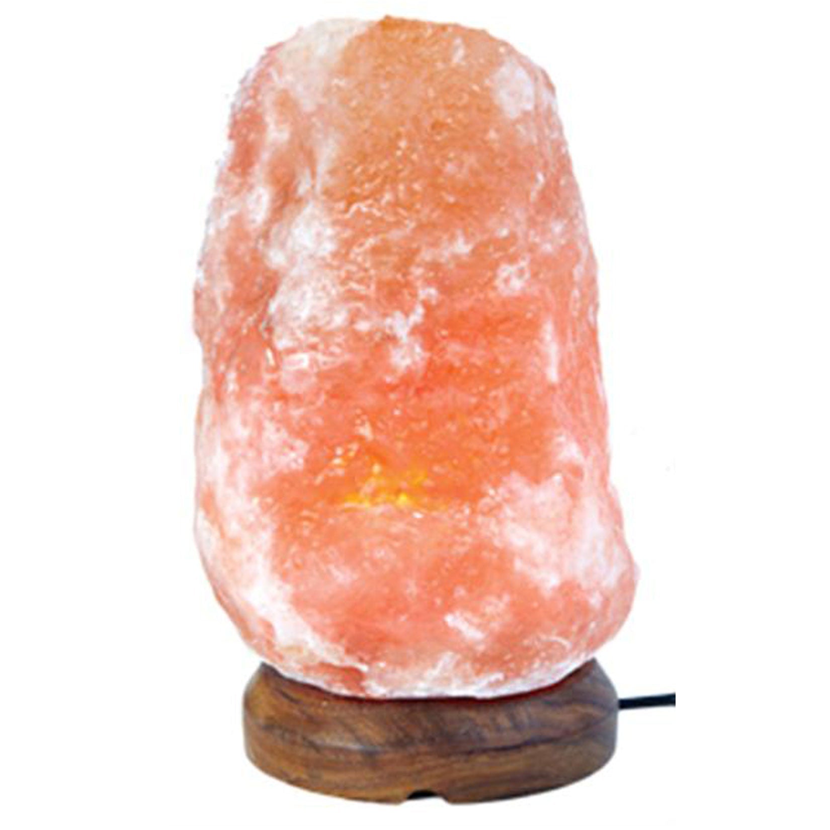 Natural Himalayan Salt Lamp with Wooden Base – 6–8 lbs