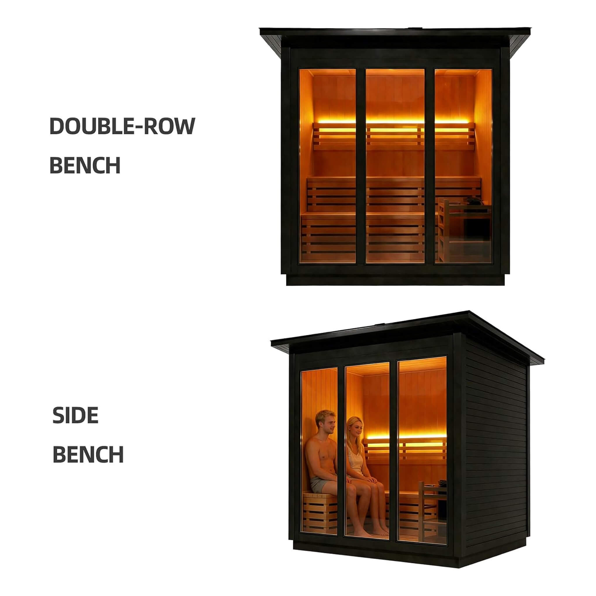WellNest Custom 8-Person Luxury Spruce Outdoor Steam Sauna [Made-To-Order]