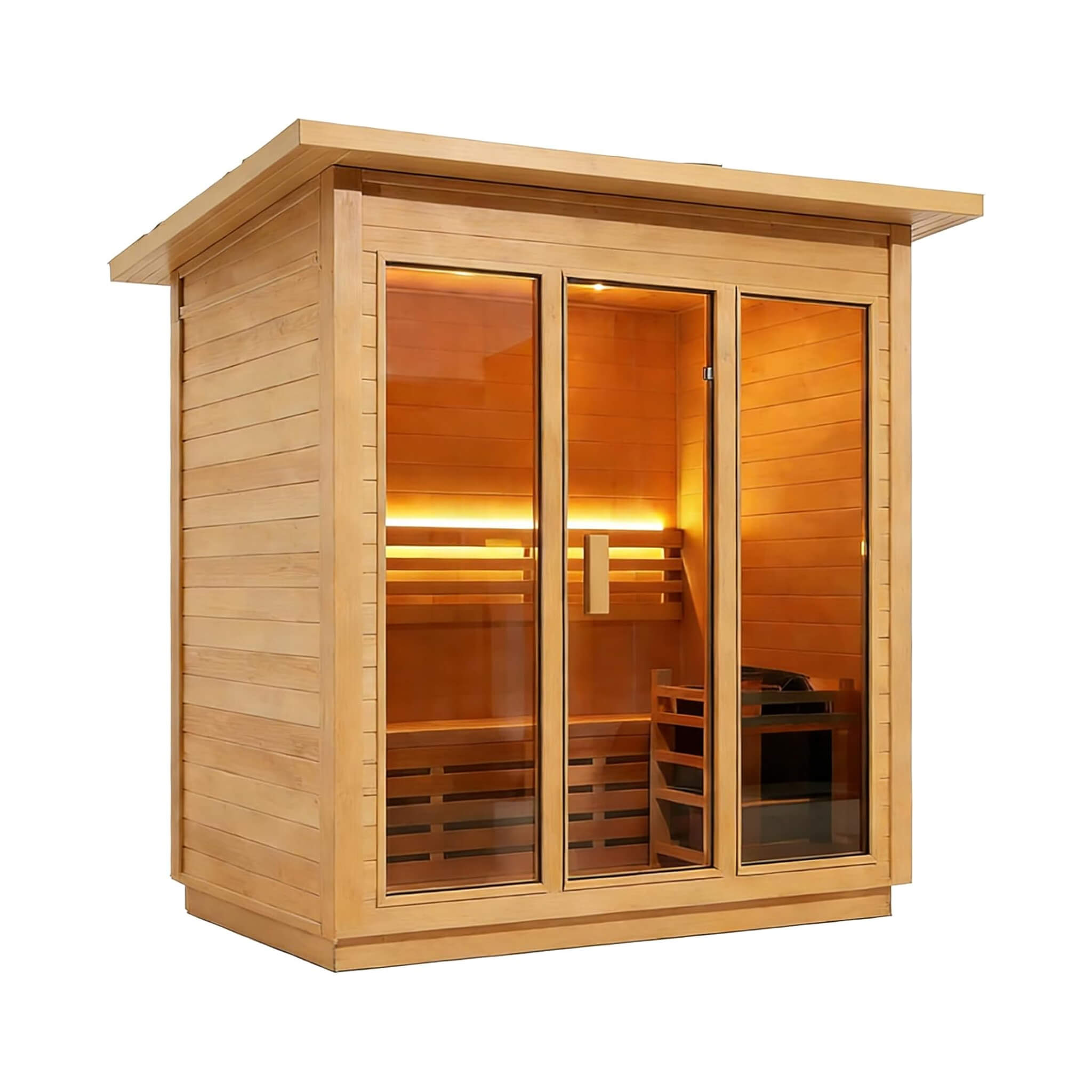 WellNest Custom 8-Person Luxury Outdoor Steam Sauna – Canadian Hemlock Series [Made-To-Order]