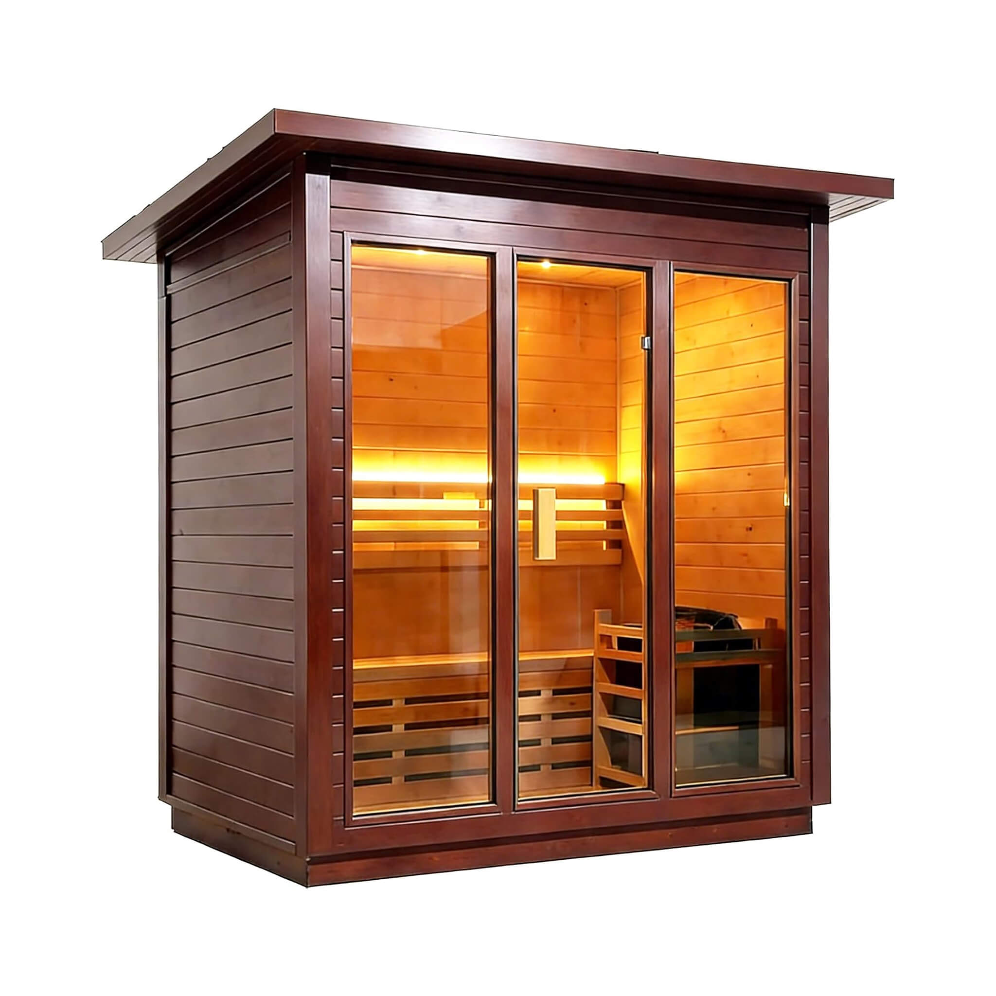 WellNest Custom 8-Person Luxury Outdoor Steam Sauna – Canadian Red Cedar Series [Made-To-Order])