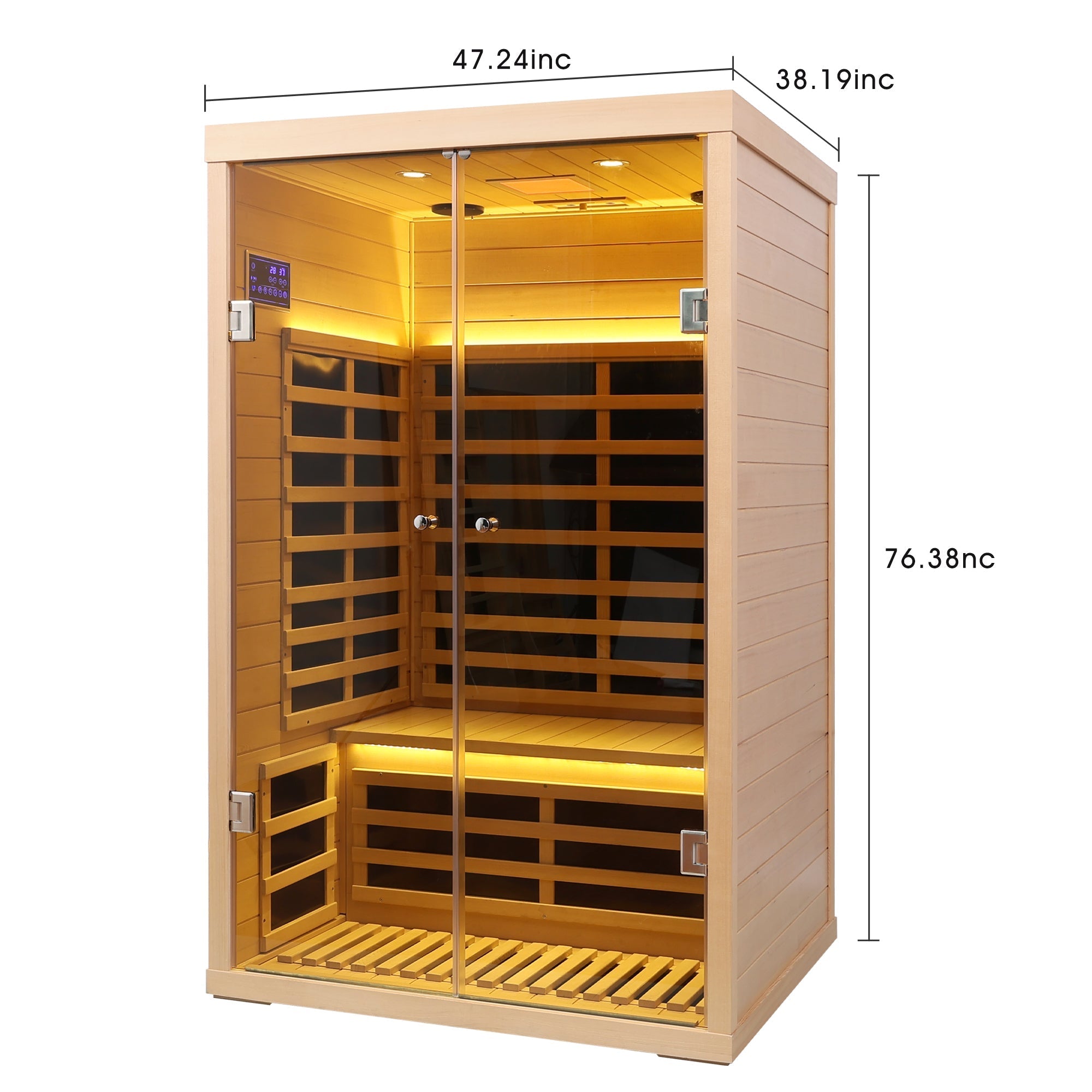 WellNest 2-Person Hemlock Infrared Sauna – Panoramic Double Door Series
