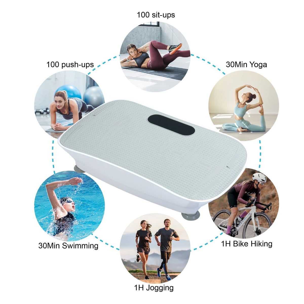 Silent Vibration Platform Crazy Fitness Massage 10-Frequency Weight Loss & Fat Burner Body Shaking Machine For Unisex Grey033