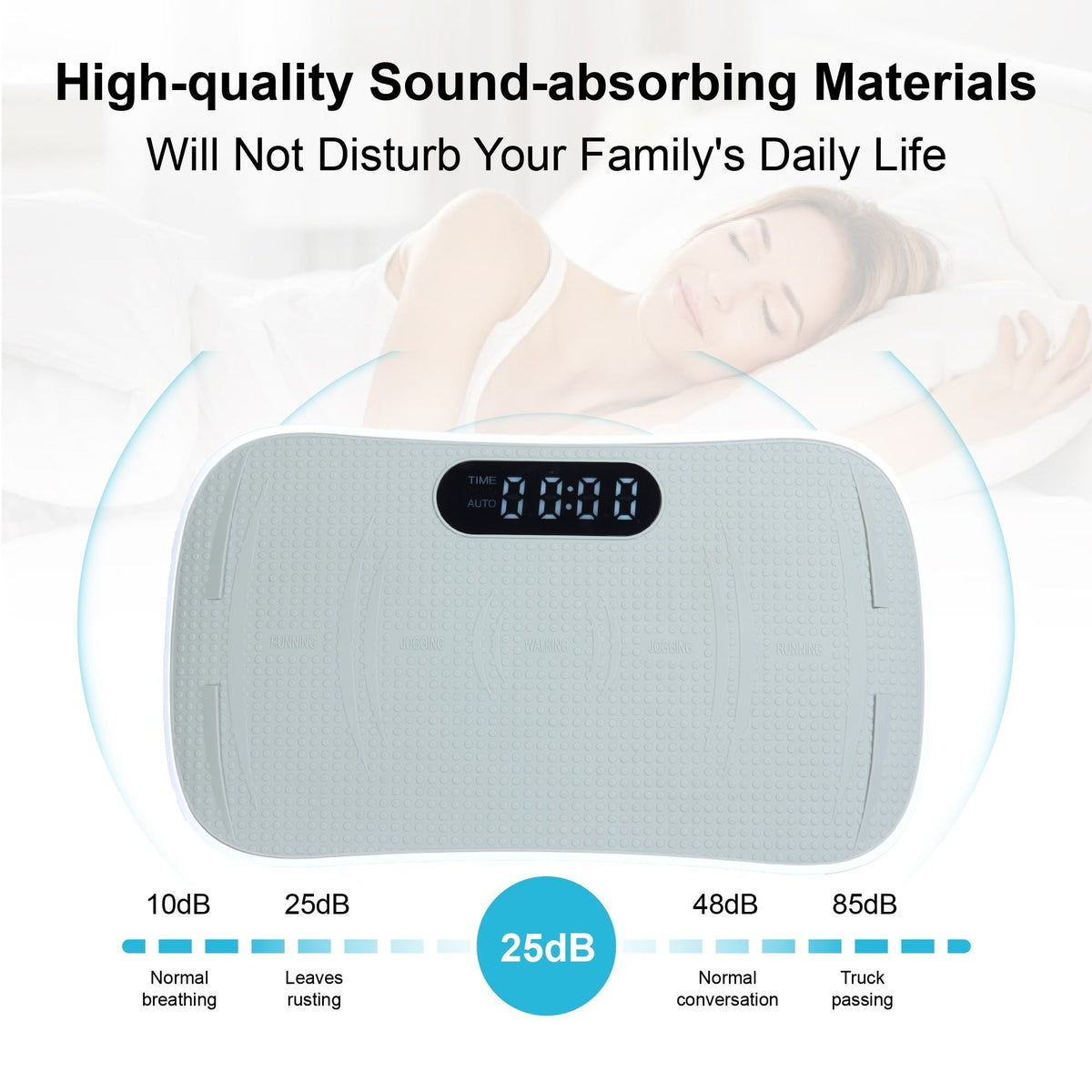Silent Vibration Platform Crazy Fitness Massage 10-Frequency Weight Loss & Fat Burner Body Shaking Machine For Unisex Grey033