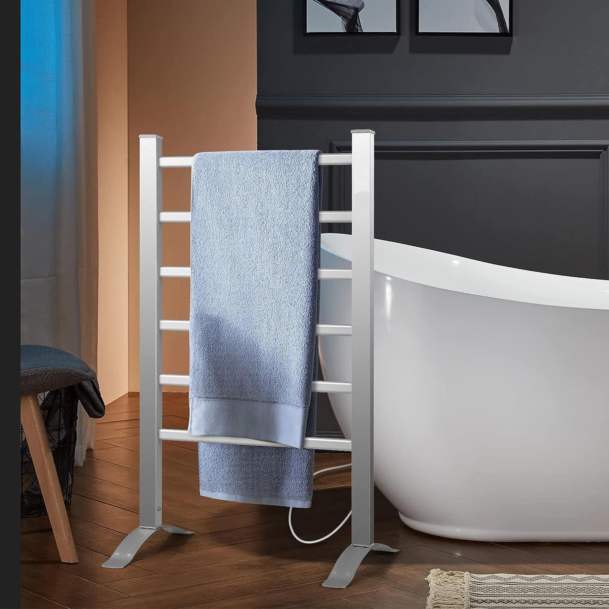 WellNest Heated Towel Rack – 6 Stainless Steel Spa Series