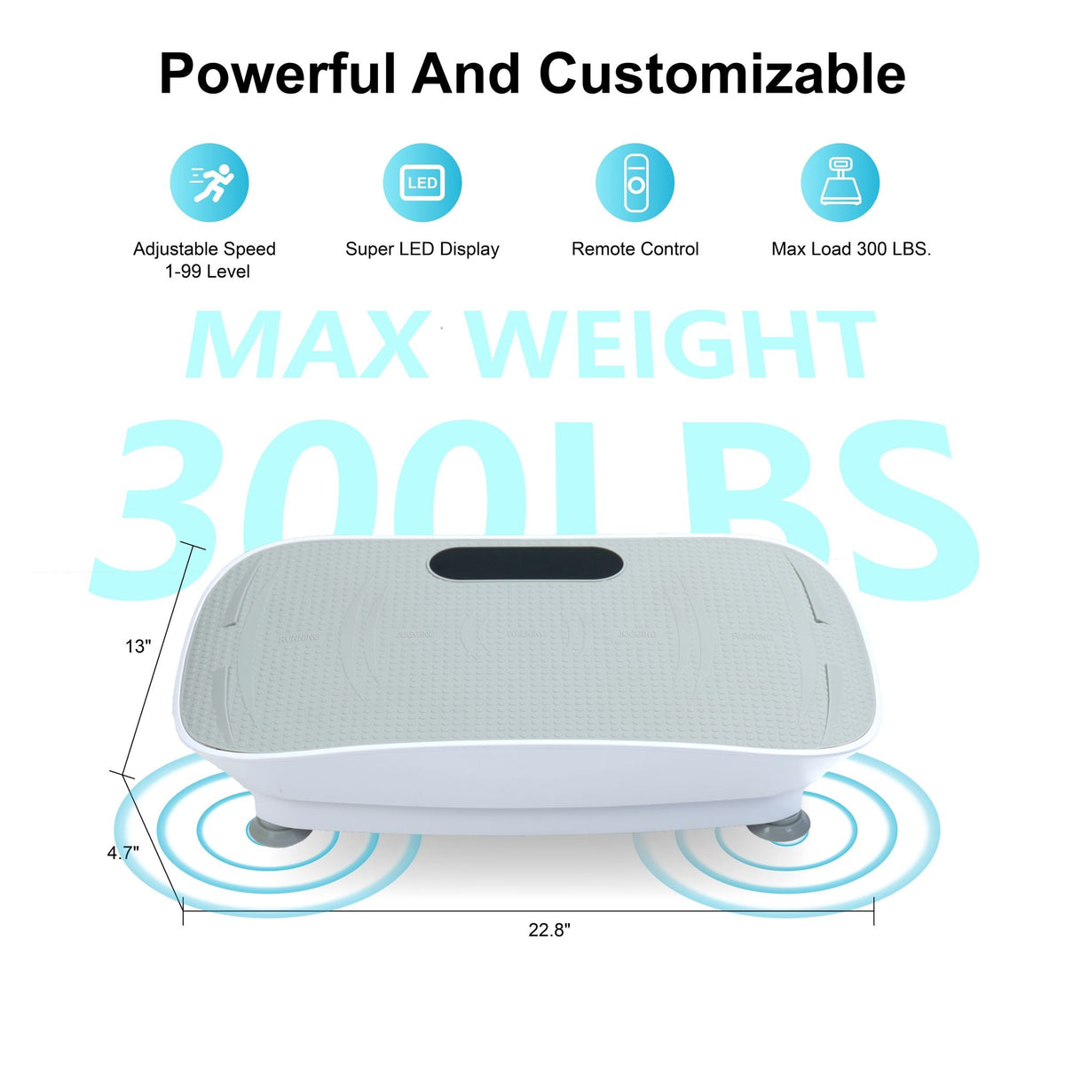 Silent Vibration Platform Crazy Fitness Massage 10-Frequency Weight Loss & Fat Burner Body Shaking Machine For Unisex Grey033