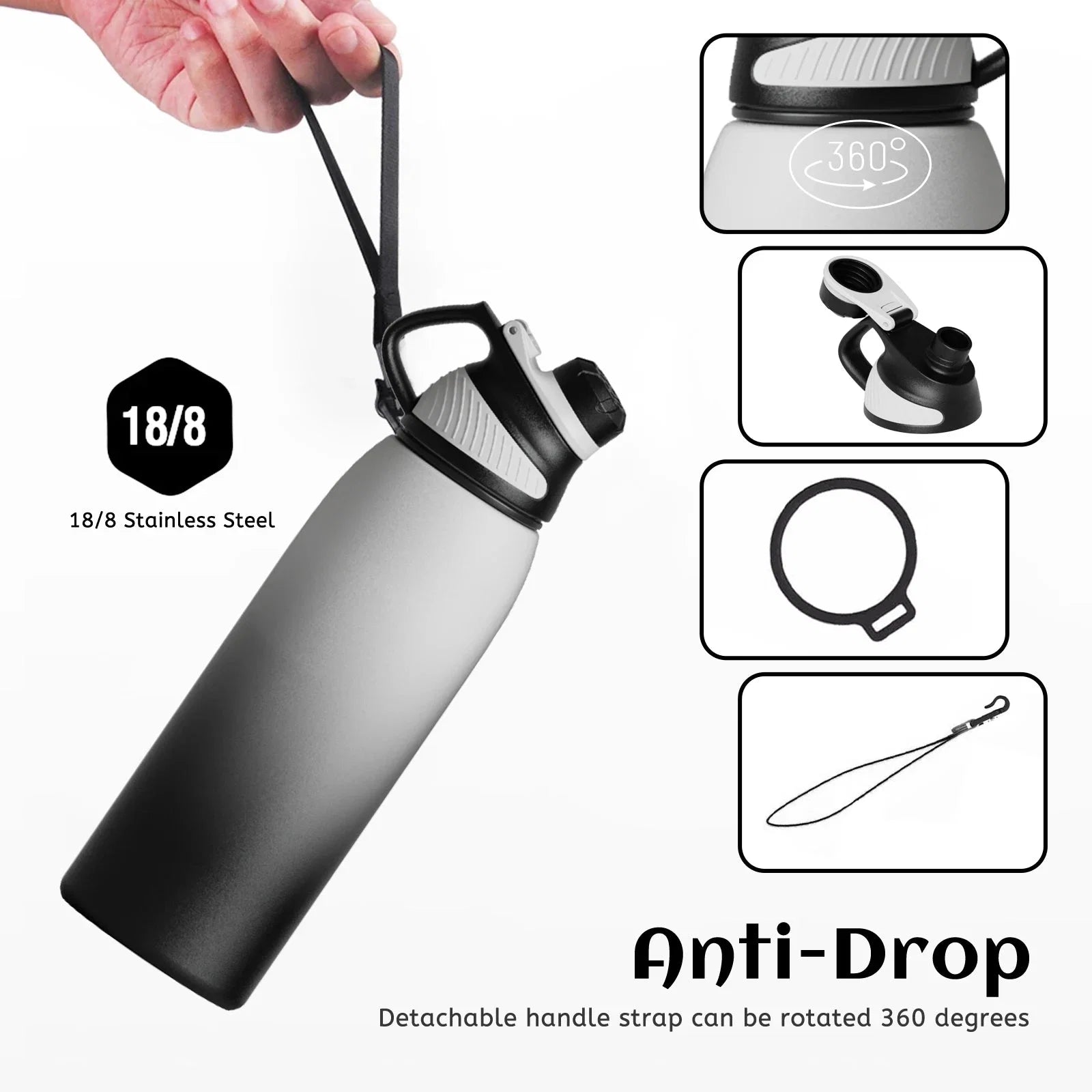 Insulated Water Bottle - Magnetic Lid, 1500ml