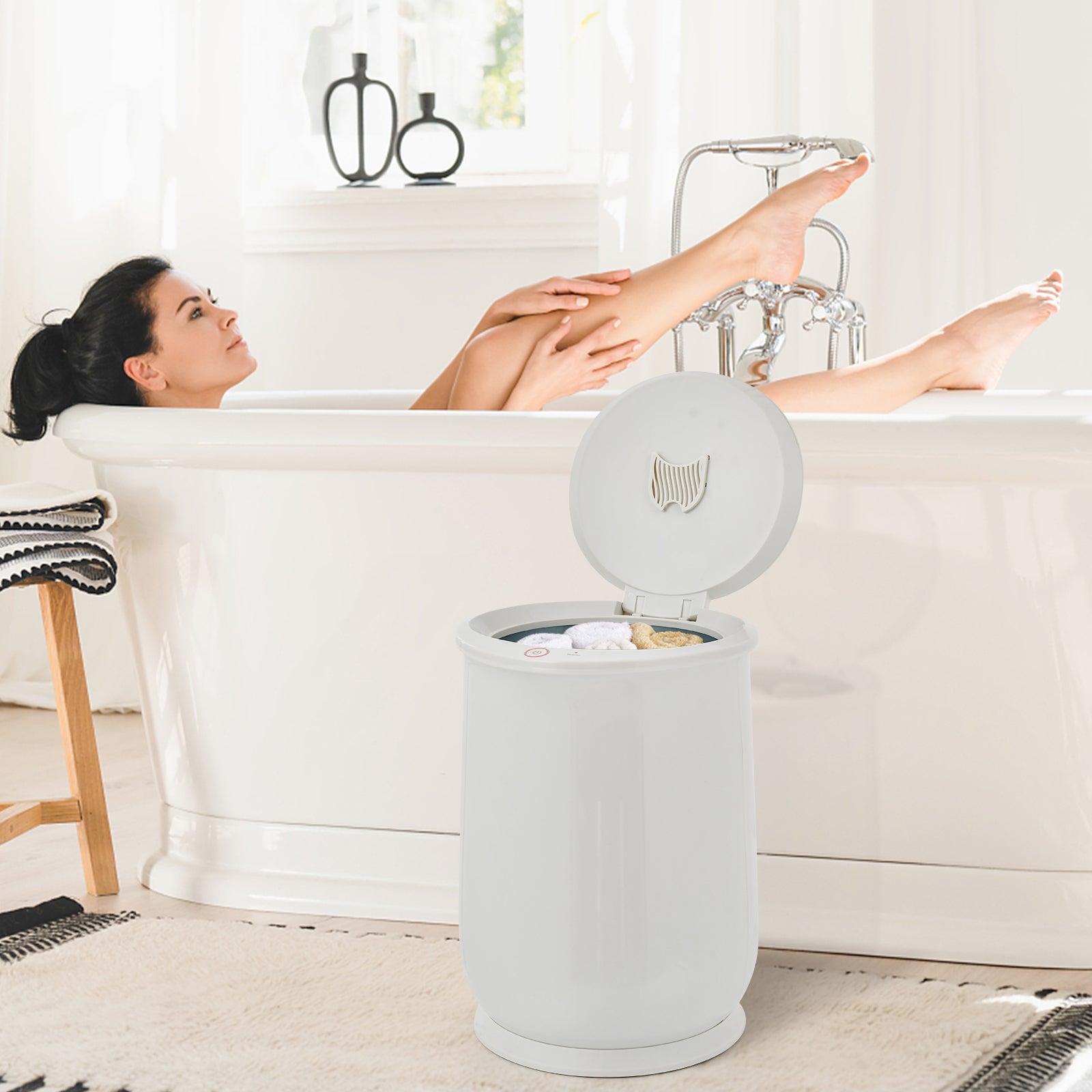 WellNest Luxury Towel Warmer – 21L Compact Spa Series (White)