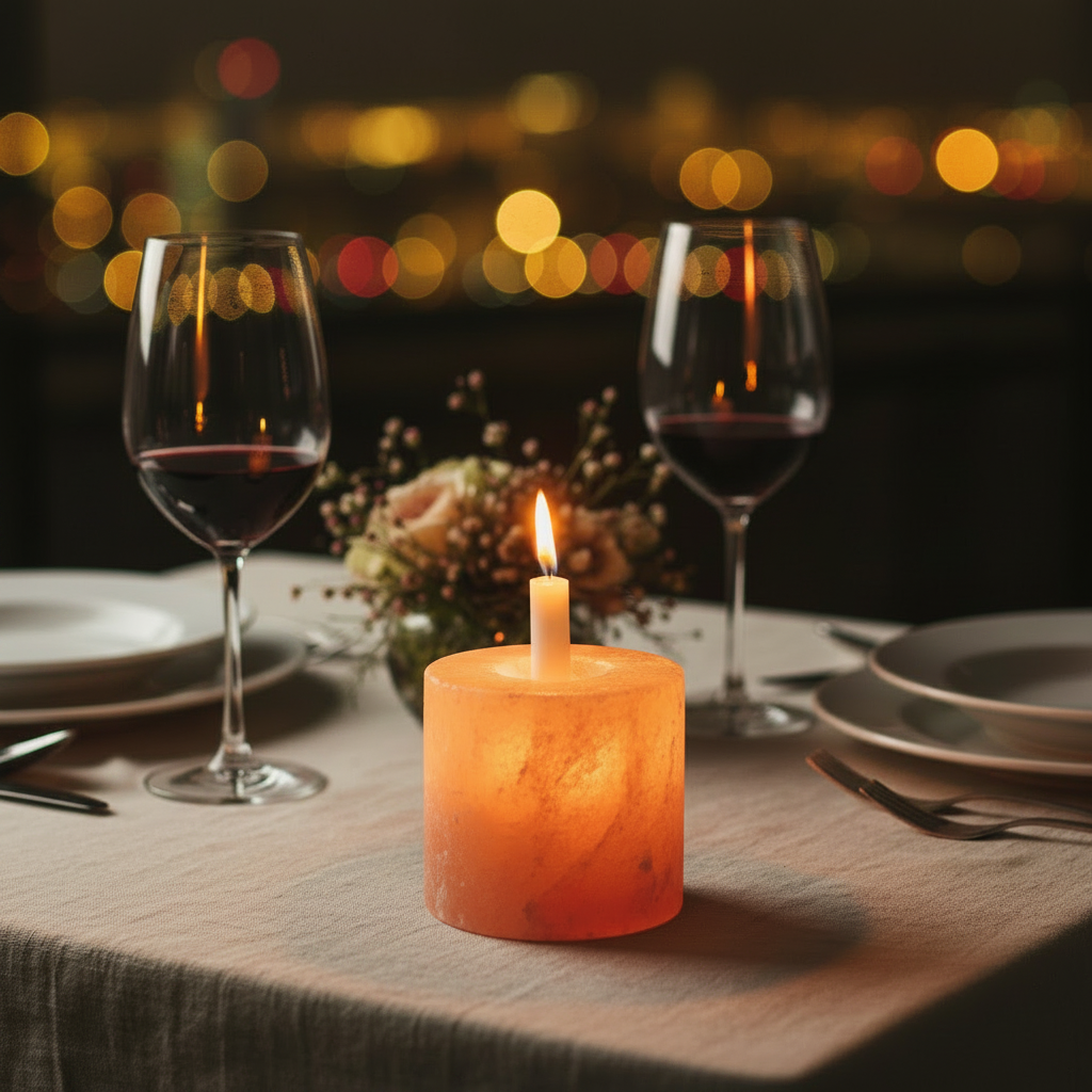 Himalayan Salt Candle   Cylinder Shape
