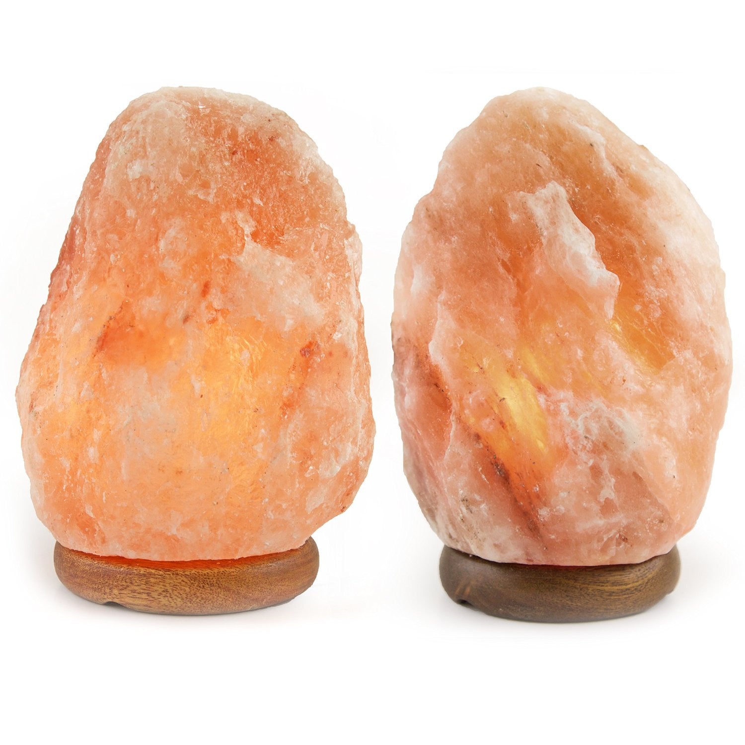 Natural Himalayan Salt Lamp with Wooden Base – 11–14 lbs