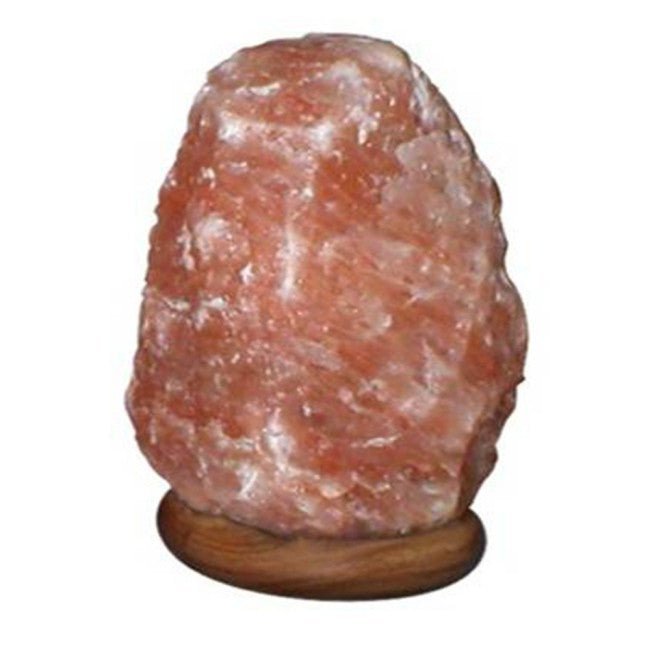 Natural Himalayan Salt Lamp with Wooden Base – 9–10 lbs