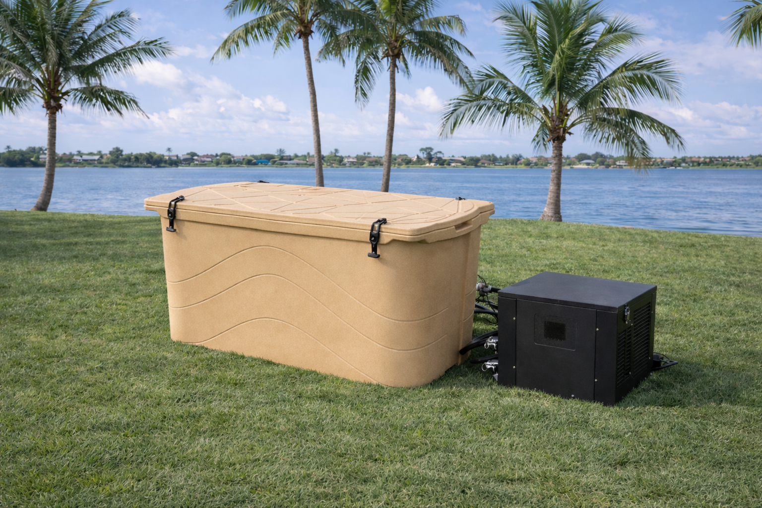 Frozin Complete Cold Plunge System - Tan