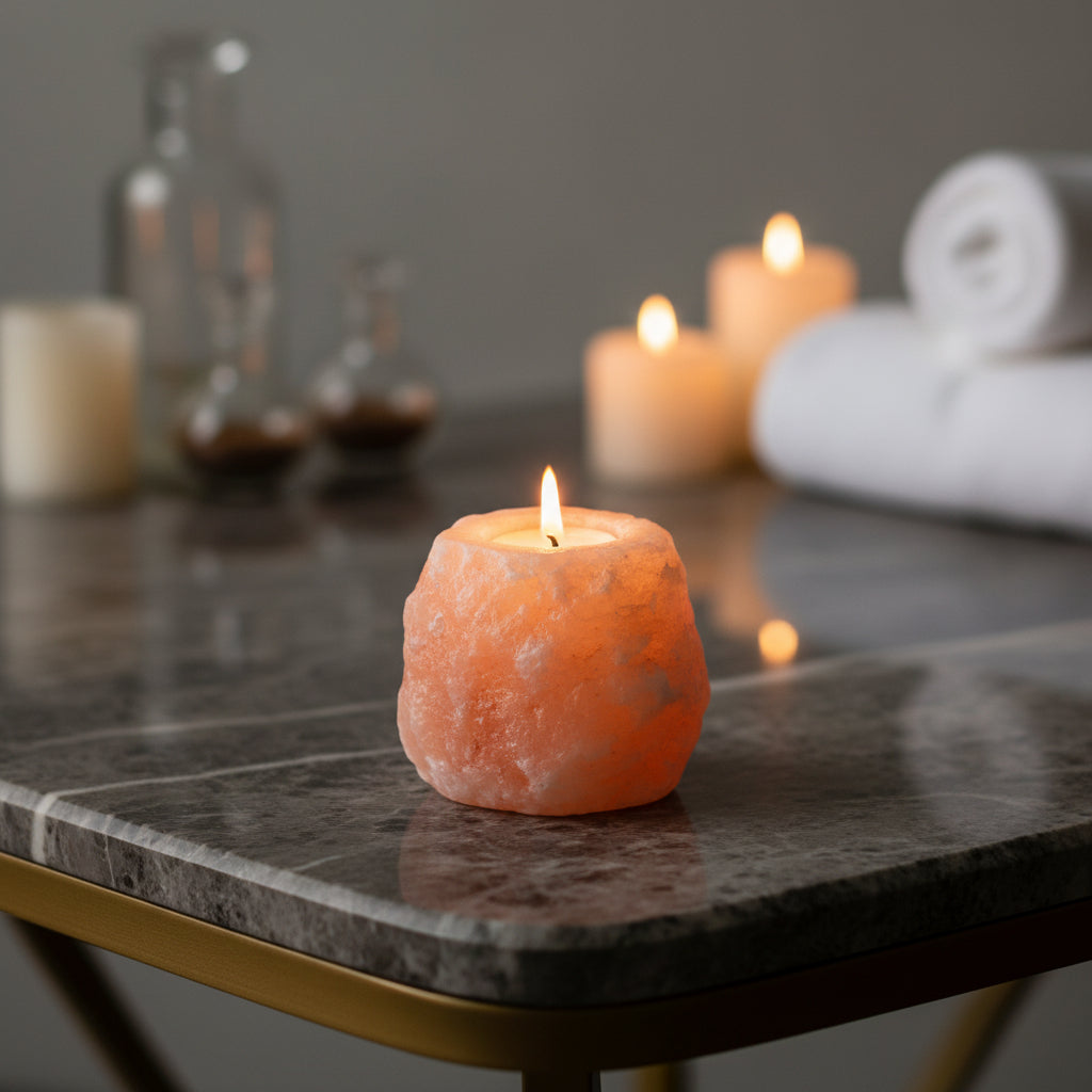 Natural-Shaped Himalayan Salt Candle Holder