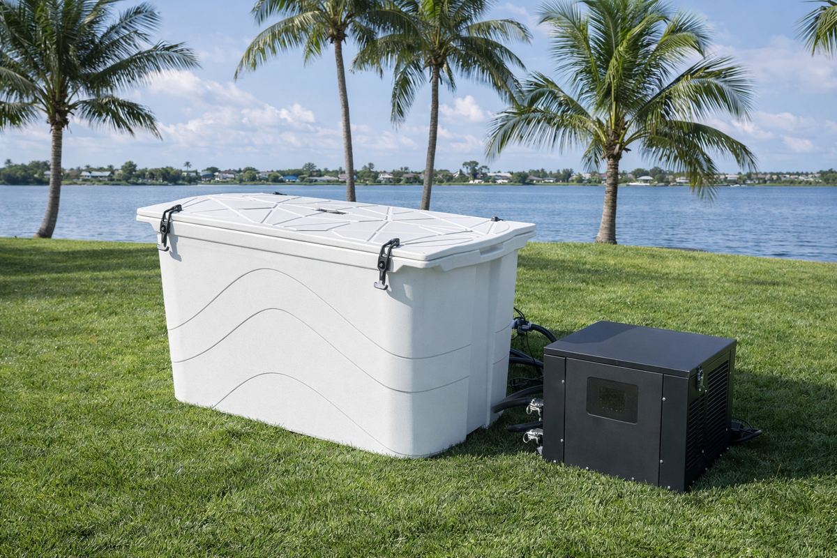 Frozin Complete Cold Plunge System - White Granite