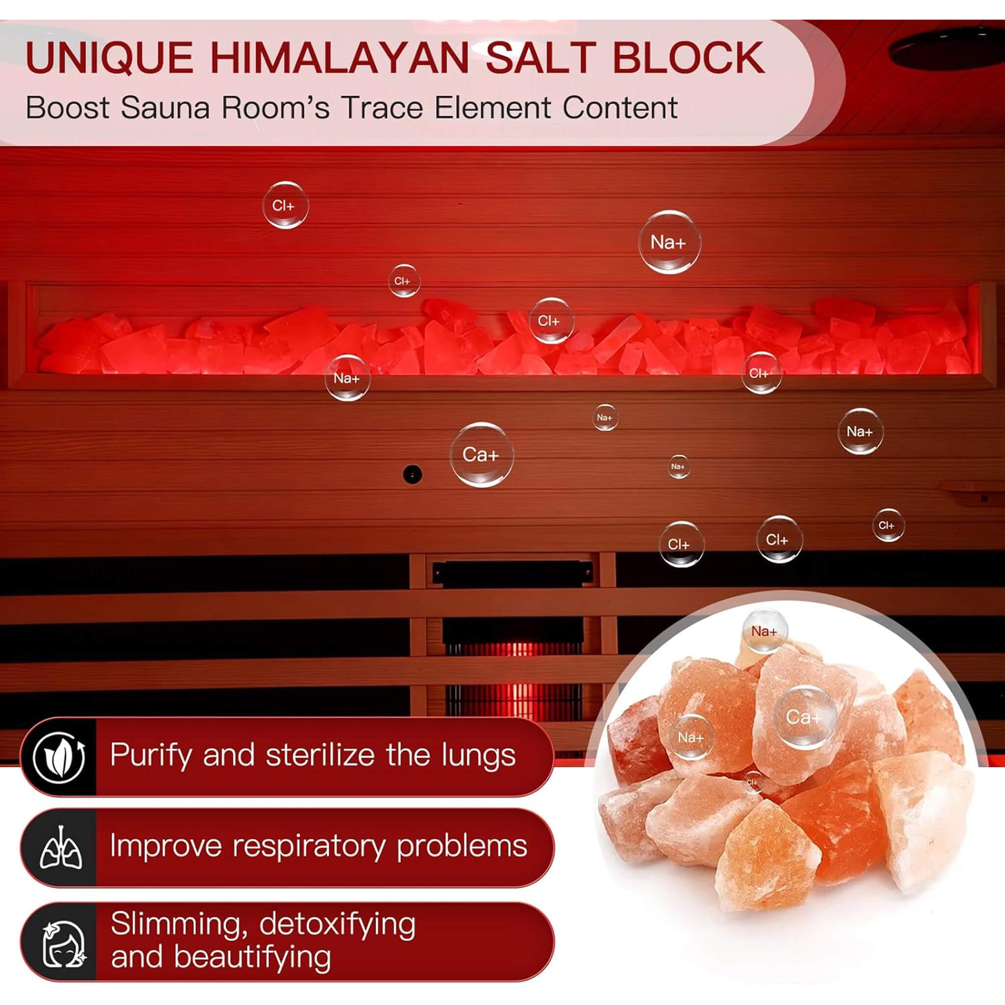 WellNest Rövia Ember 4-Person Full-Spectrum Infrared Sauna With Himalayan Salt Panels [Made-To-Order]