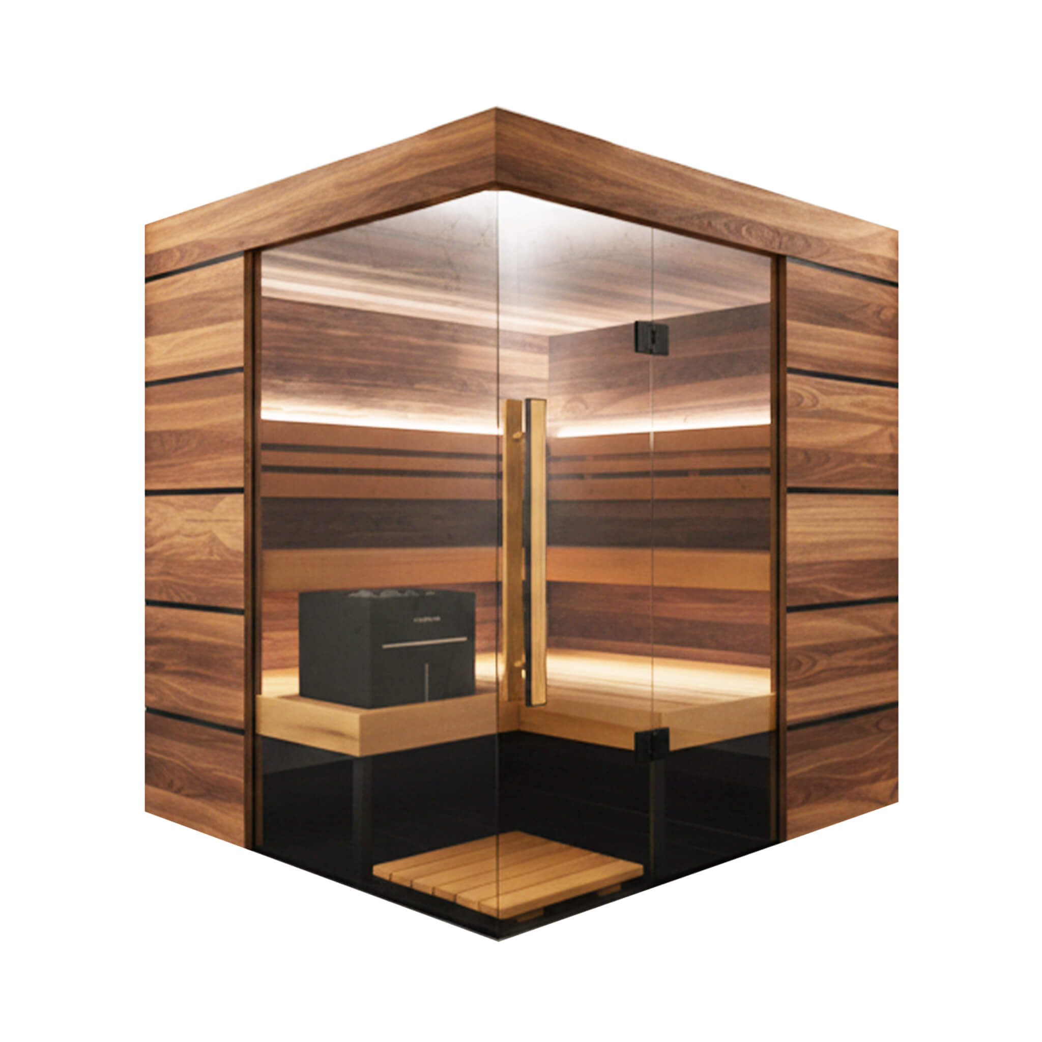WellNest ThermaSol Astra™ | 4-Person Indoor Semi Panoramic Glass Sauna Cabin [Made-To-Order]