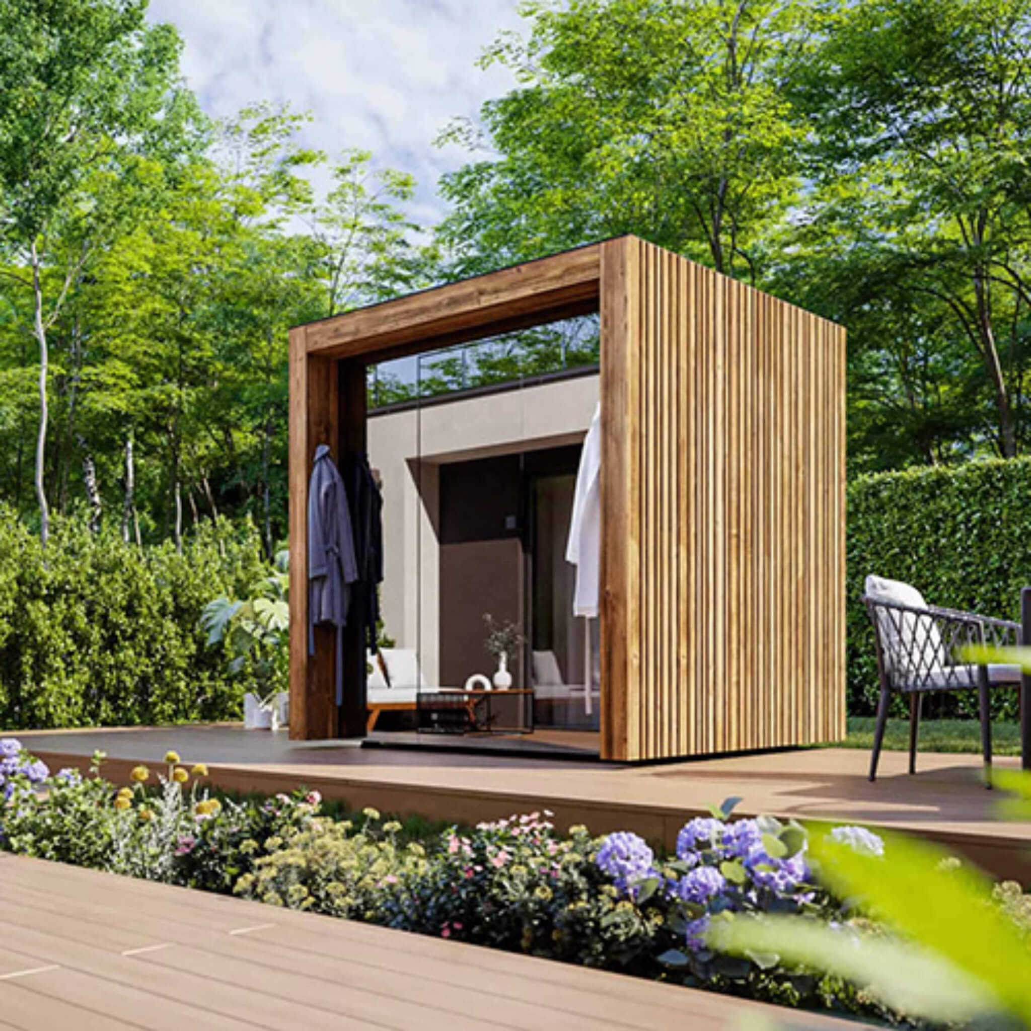 WellNest ThermaSol Fortis™ | 4-Person Fully-Assembled Outdoor Sauna Cabin [Made-To-Order]