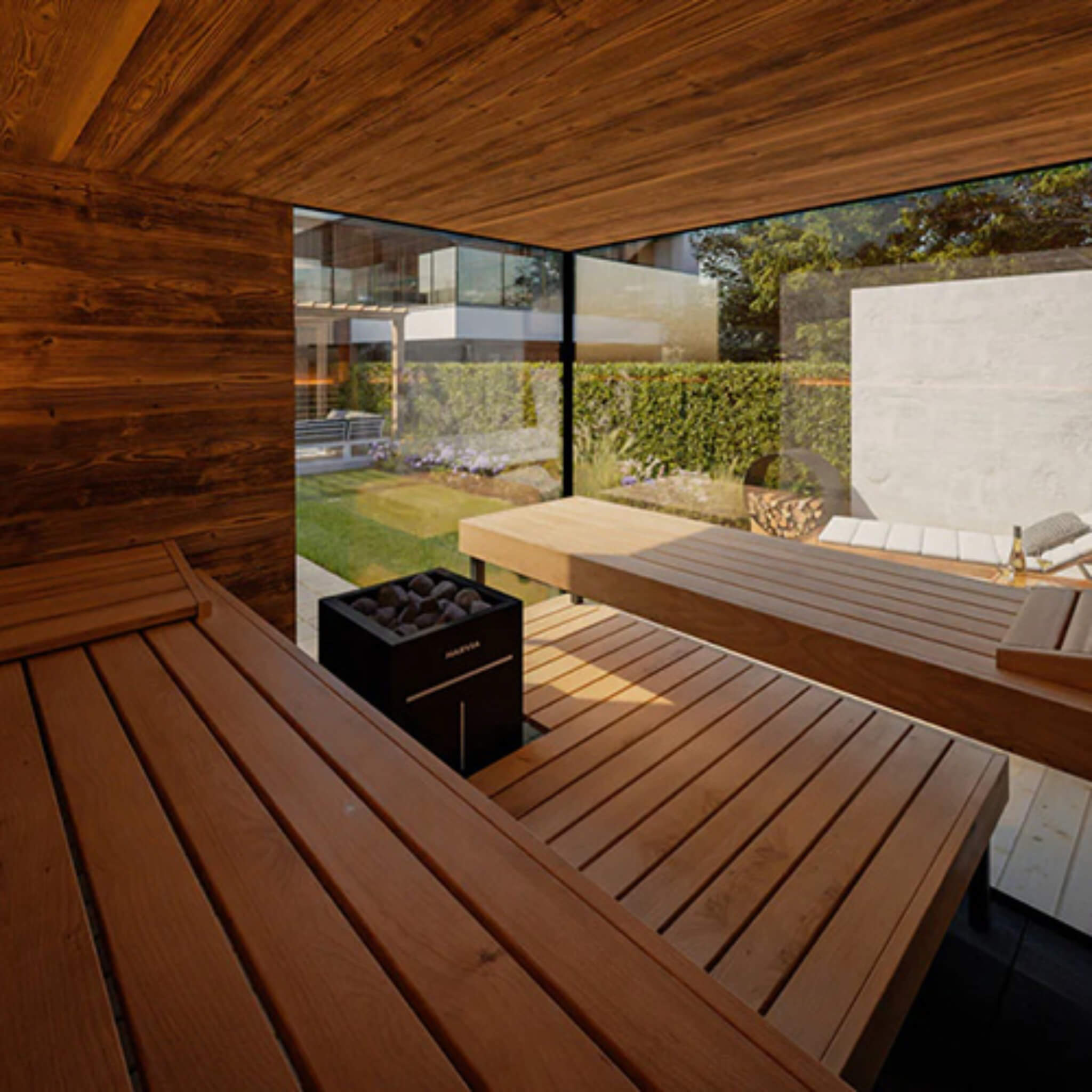 WellNest ThermaSol Ombra™  | 5-Person Fully-Assembled Outdoor Sauna Cabin [Made-To-Order]