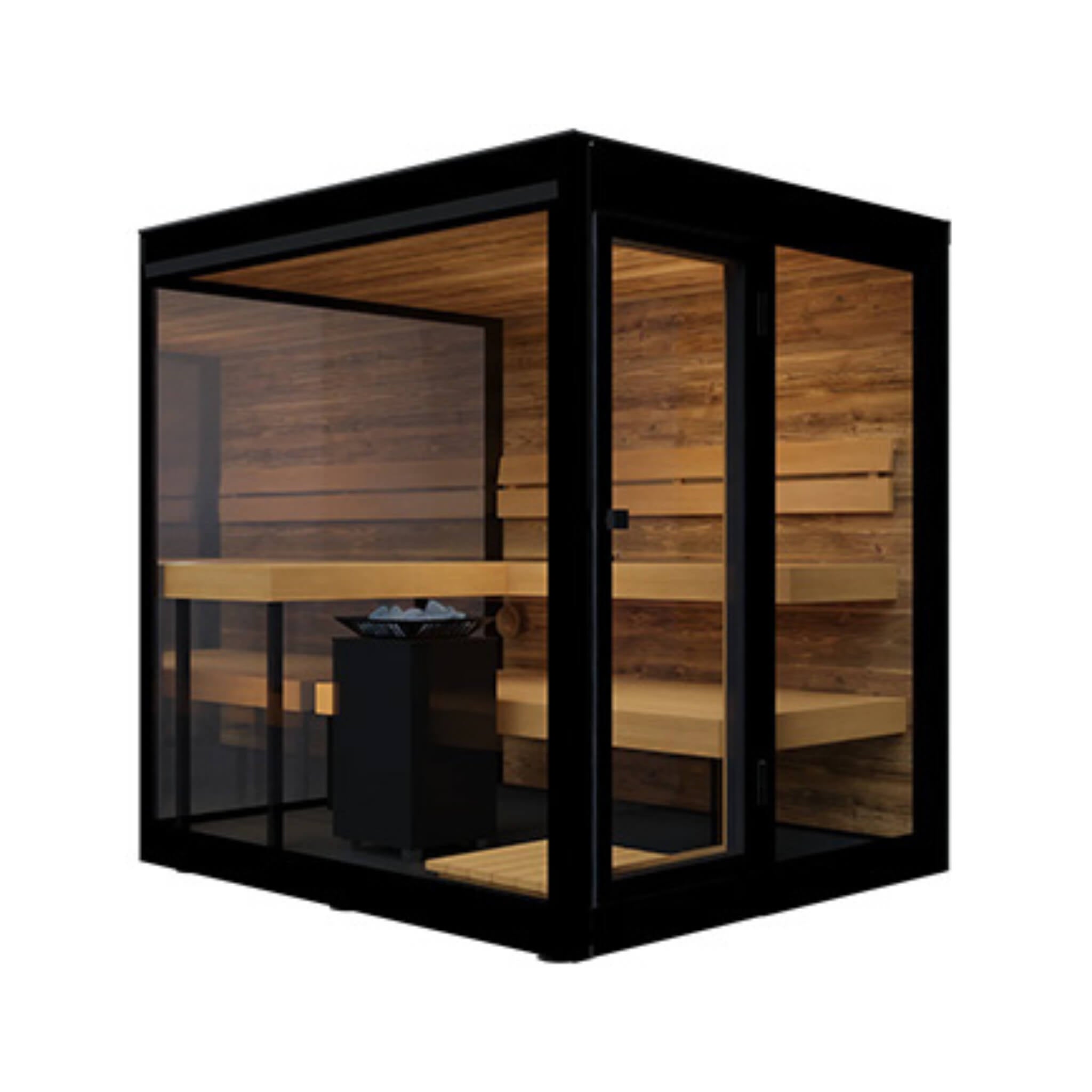 WellNest ThermaSol Vue™ | 4-Person Outdoor Mirrored Glass Sauna - Fully Assembled [Made-To-Order]
