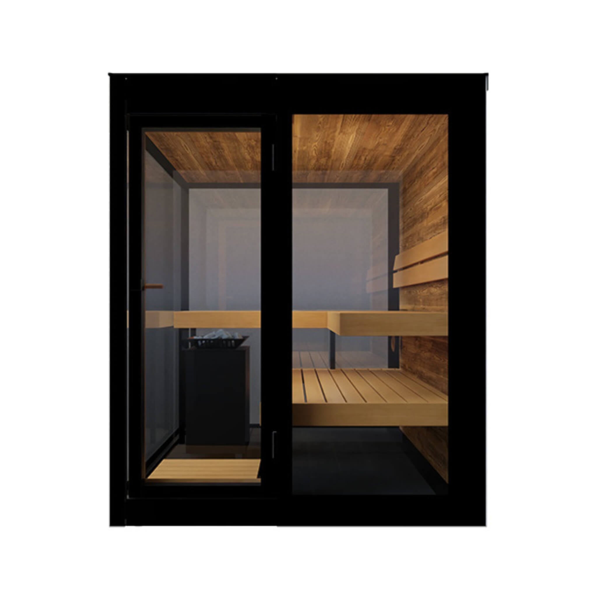 WellNest ThermaSol Vue™ | 4-Person Outdoor Mirrored Glass Sauna - Fully Assembled [Made-To-Order]