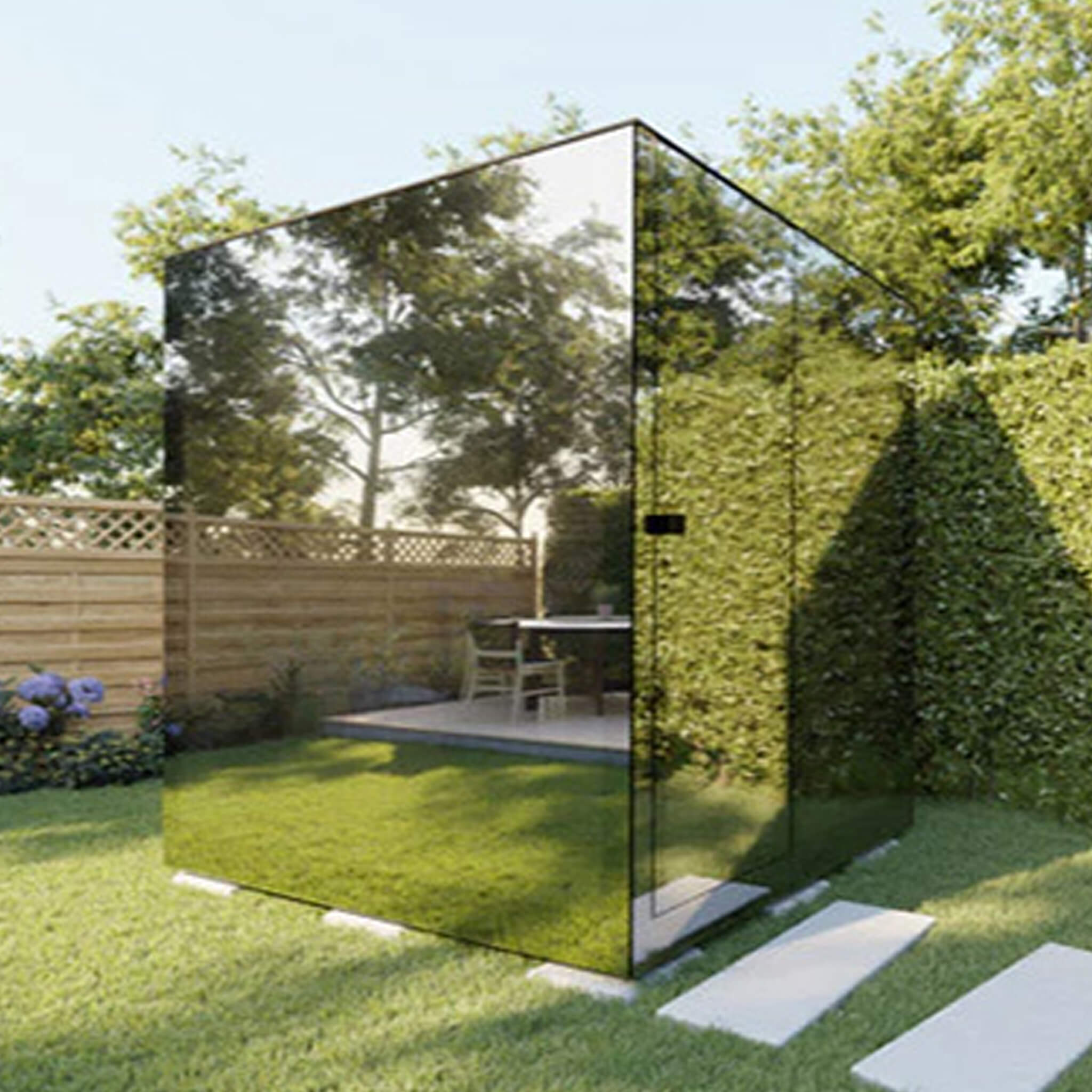 WellNest ThermaSol Vue™ | 4-Person Outdoor Mirrored Glass Sauna - Fully Assembled [Made-To-Order]