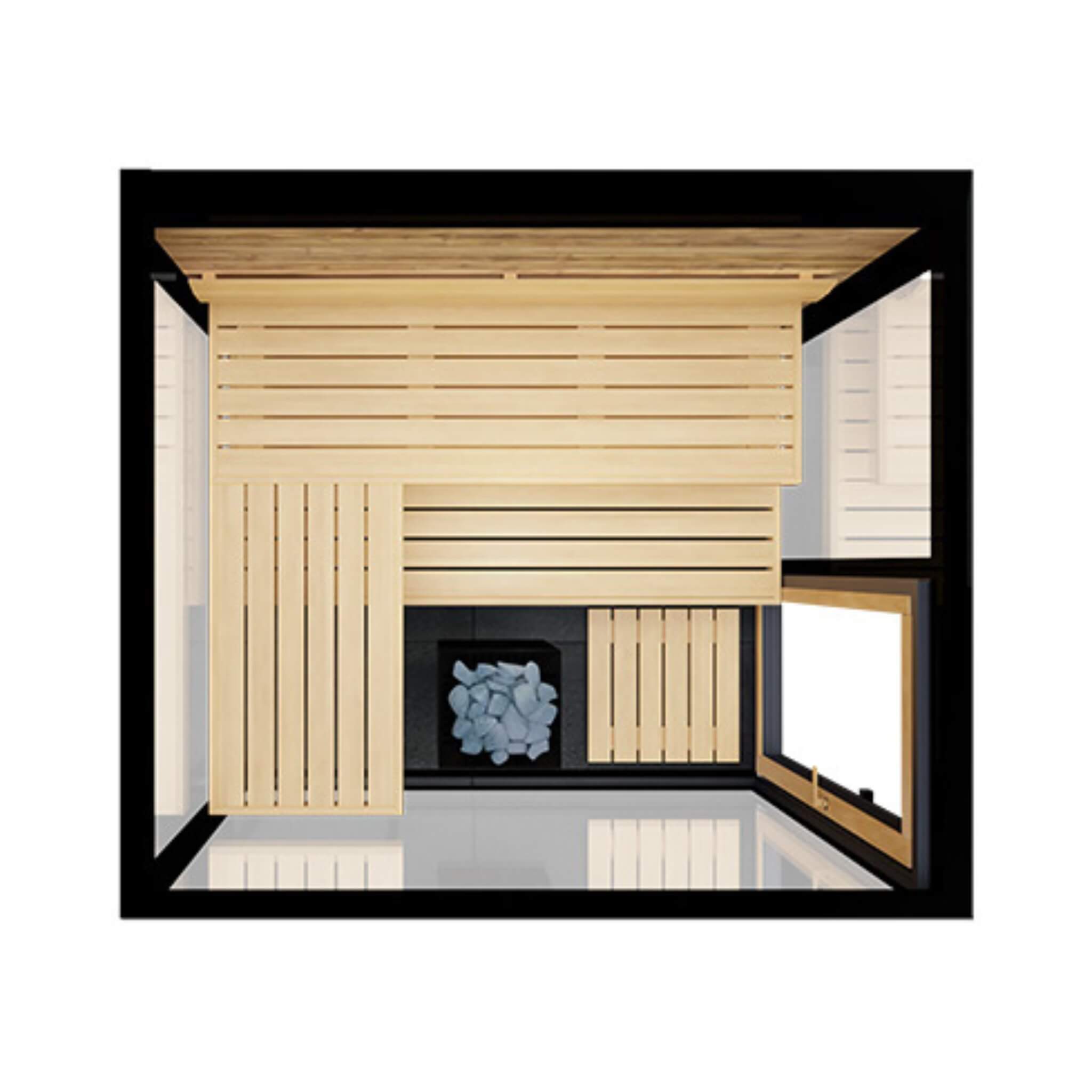 WellNest ThermaSol Vue™ | 4-Person Outdoor Mirrored Glass Sauna - Fully Assembled [Made-To-Order]